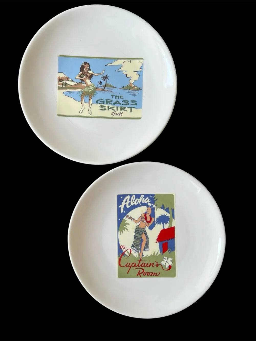 90s Y2K Pottery Barn Aloha Girls Salad / App Plates 8